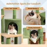Cat Tree Palace - Cat Scratching Posts USA Cat Scratching Post Specialists | Cat Scratcher Trees & Poles 85.1"-112.2" Adjustable Cactus Cat Scratching Tower - Green