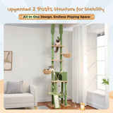 Cat Tree Palace - Cat Scratching Posts USA Cat Scratching Post Specialists | Cat Scratcher Trees & Poles 85.1"-112.2" Adjustable Cactus Cat Scratching Tower - Green