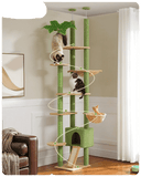 Cat Tree Palace - Cat Scratching Posts USA Cat Scratching Post Specialists | Cat Scratcher Trees & Poles 90.5" - 100.4" Floor To Ceiling Cat Tree Condo with Leaves