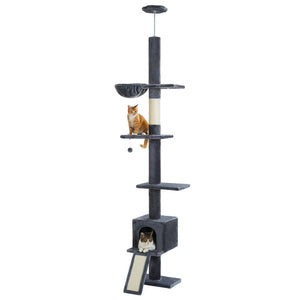 Cat Tree Palace - Cat Scratching Posts USA Cat Scratching Post Specialists | Cat Scratcher Trees & Poles 82.7" - 107.8" Floor to Ceiling Cat Scratching Pole with Condo & Nest