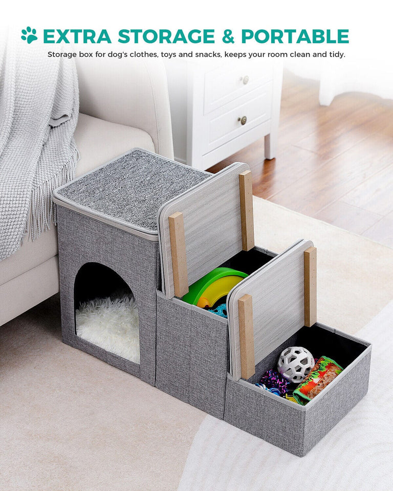 Cat Tree Palace - Cat Scratching Posts USA Pet Steps & Ramps 3 Step Pet Steps - Gray