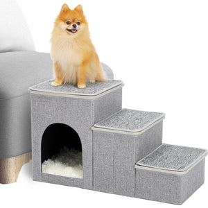 Cat Tree Palace - Cat Scratching Posts USA Pet Steps & Ramps 3 Step Pet Steps - Gray