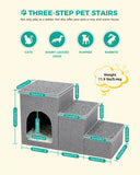 Cat Tree Palace - Cat Scratching Posts USA Pet Steps & Ramps 3 Step Pet Steps - Gray