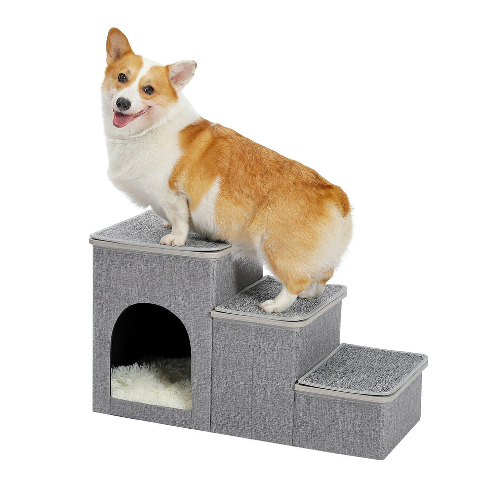 Cat Tree Palace - Cat Scratching Posts USA Pet Steps & Ramps 3 Step Pet Steps - Gray