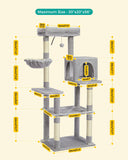 Cat Tree Palace 56" Cat Scratching Post / Tree / Pole with Condo