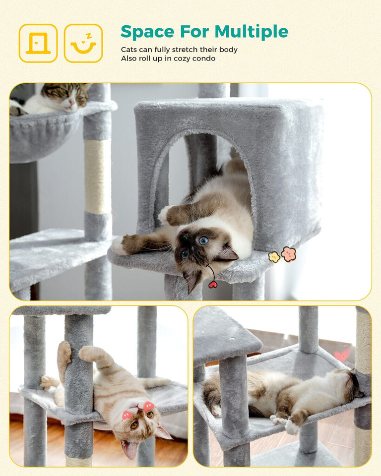 Cat Tree Palace 56" Cat Scratching Post / Tree / Pole with Condo