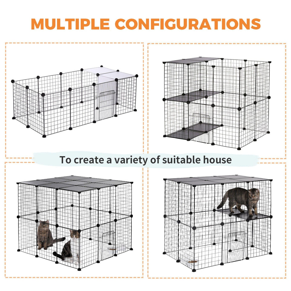 Cat Tree Palace - Cat Scratching Posts USA Animal Pen 15 Piece Multi Configure Pet Playpen