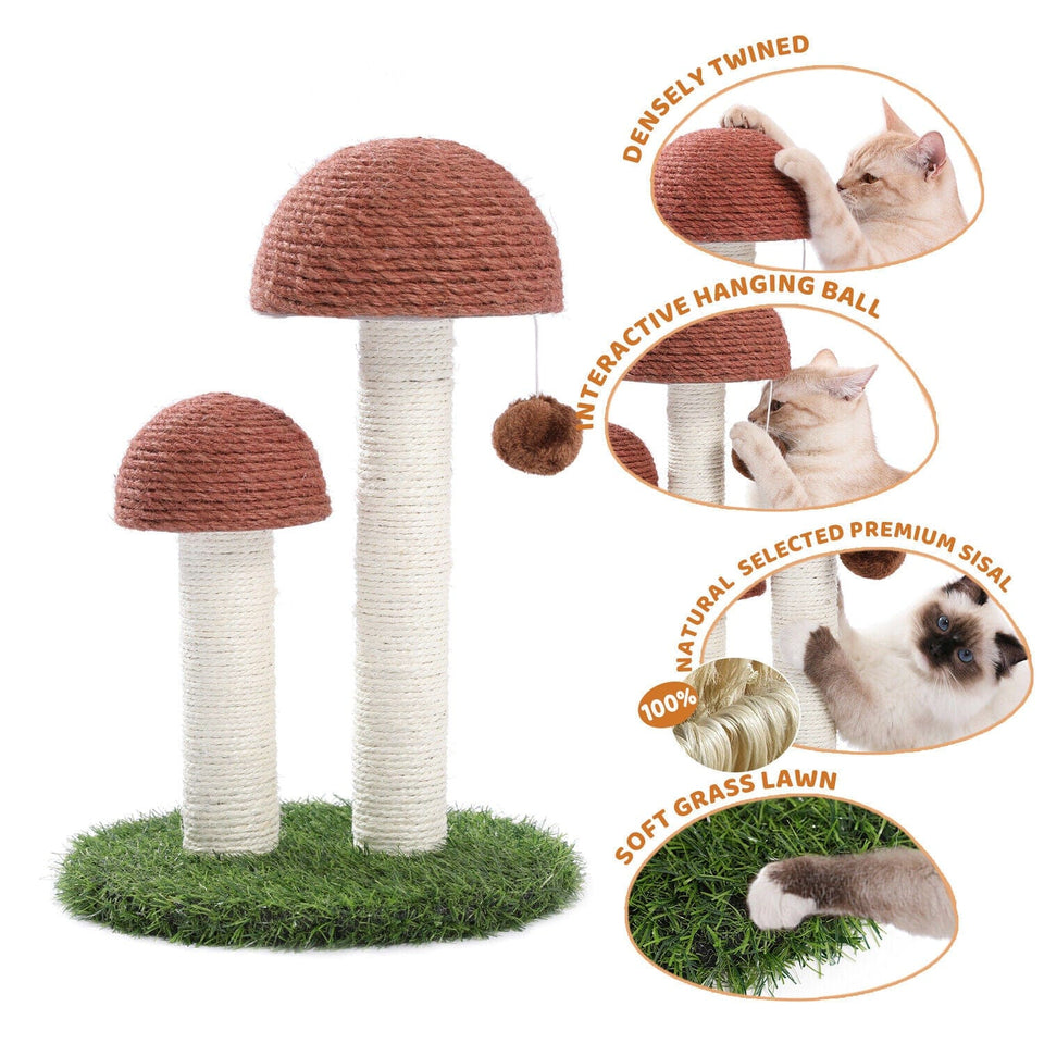 Cat Tree Palace - Cat Scratching Posts USA Cat Furniture 18.9" Mushroom Cat Scratching Post/ Tree/ Pole