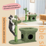 Cat Tree Palace - Cat Scratching Posts USA Cat Furniture 2 in 1 Condo & Cactus Cat Scratching Post / Tree / Pole