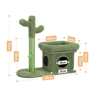 Cat Tree Palace - Cat Scratching Posts USA Cat Furniture 2 in 1 Condo & Cactus Cat Scratching Post / Tree / Pole