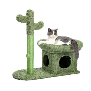 Cat Tree Palace - Cat Scratching Posts USA Cat Furniture 2 in 1 Condo & Cactus Cat Scratching Post / Tree / Pole
