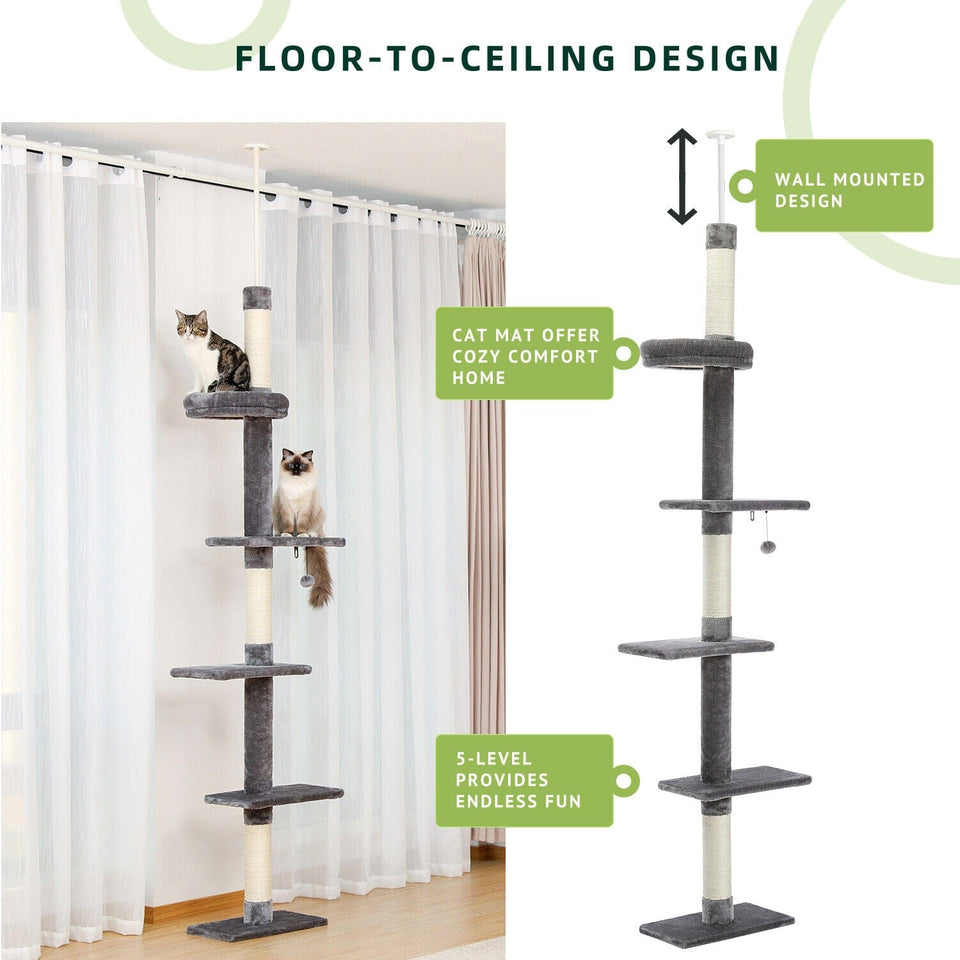 Cat Tree Palace - Cat Scratching Posts USA Cat Furniture 29.8" Adjustable Floor to Ceiling Cat Scratching Post / Tree / Pole