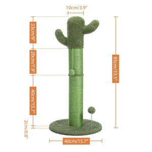 Cat Tree Palace - Cat Scratching Posts USA Cat Furniture Beige 33.5" Cactus Cat Scratching Post / Tree / Pole