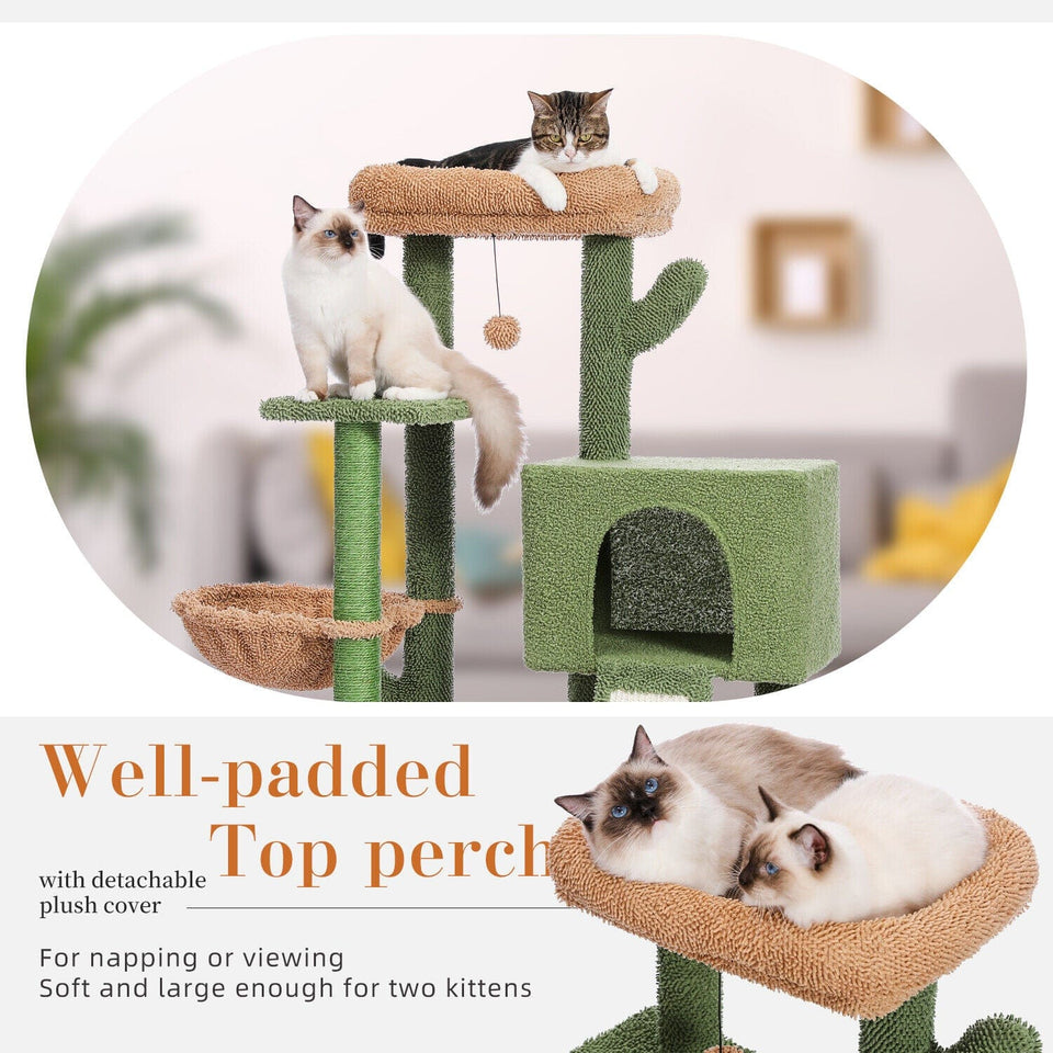 Cat Tree Palace - Cat Scratching Posts USA Cat Furniture 41" Cactus Cat Scratching Post / Tree / Pole - Green