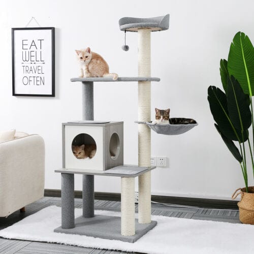 Cat Tree Palace - Cat Scratching Posts USA Cat Furniture 61" Cat Scratching Post / Tree / Pole - Grey