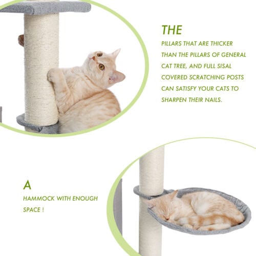 Cat Tree Palace - Cat Scratching Posts USA Cat Furniture 61" Cat Scratching Post / Tree / Pole - Grey
