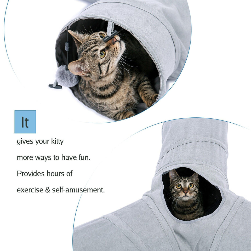 Cat Tree Palace - Cat Scratching Posts USA Cat Furniture Collapsible 3 Way Cat Tunnel