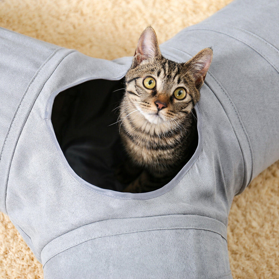 Cat Tree Palace - Cat Scratching Posts USA Cat Furniture Collapsible 3 Way Cat Tunnel