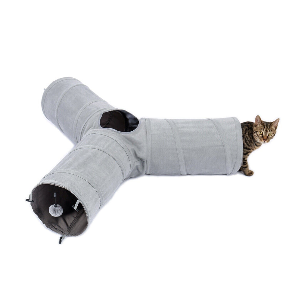 Cat Tree Palace - Cat Scratching Posts USA Cat Furniture Collapsible 3 Way Cat Tunnel