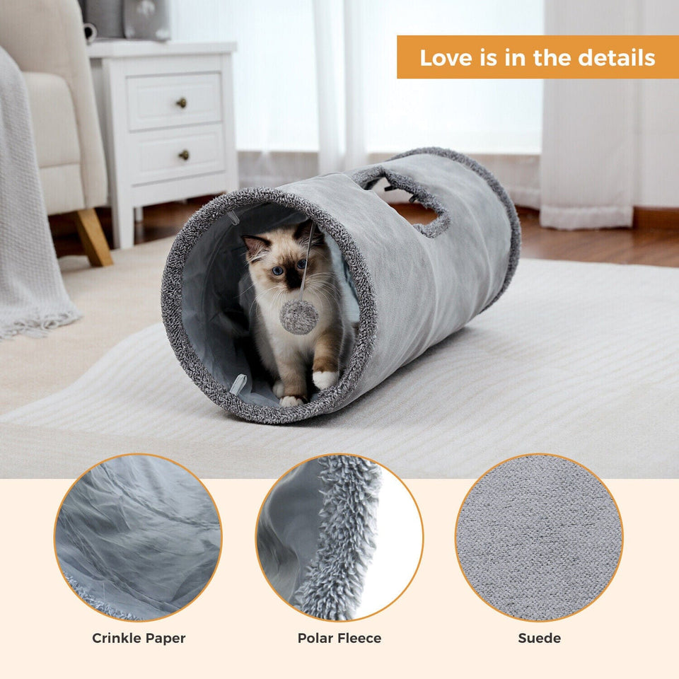 Cat Tree Palace - Cat Scratching Posts USA Cat Furniture Collapsible Cat Tunnel 2 Windows