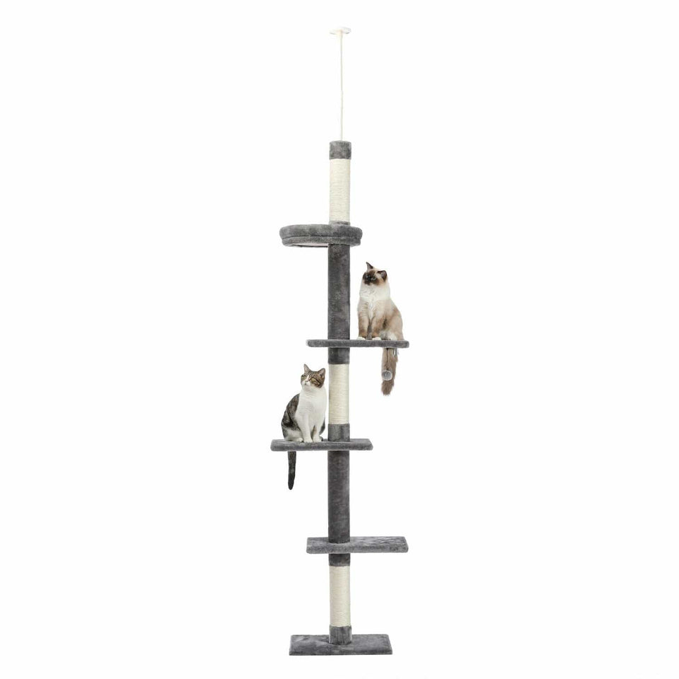 Cat Tree Palace - Cat Scratching Posts USA Cat Furniture Grey 29.8" Adjustable Floor to Ceiling Cat Scratching Post / Tree / Pole
