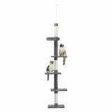 Cat Tree Palace - Cat Scratching Posts USA Cat Furniture Grey 29.8" Adjustable Floor to Ceiling Cat Scratching Post / Tree / Pole