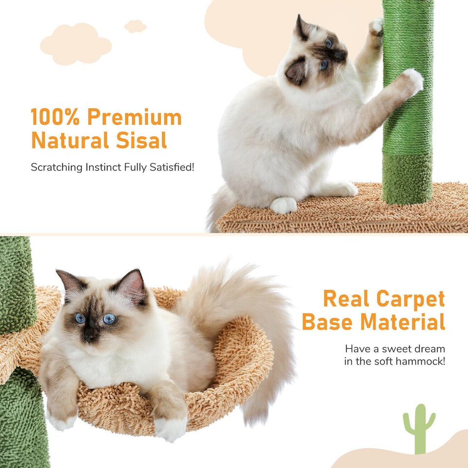 Cat Tree Palace - Cat Scratching Posts USA Cat Scratching Post Specialists | Cat Scratcher Trees & Poles 108" Cactus Adjustable Floor to Ceiling Cat Scratching Post / Tree / Pole - Green