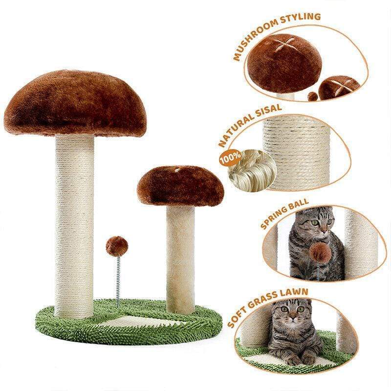 Cat Tree Palace - Cat Scratching Posts USA Cat Scratching Post Specialists | Cat Scratcher Trees & Poles 21.3" Mushroom Cat Scratching Post / Tree / Pole - Green/Brown Buy 21.3" Mushroom Cat Scratching Post / Tree / Pole │Cat Tree Palace