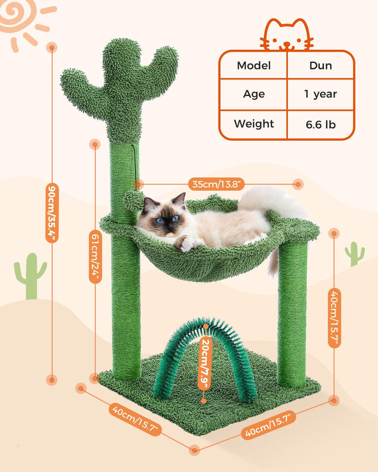 Cat Tree Palace - Cat Scratching Posts USA Cat Scratching Post Specialists | Cat Scratcher Trees & Poles 35.4" Cactus Cat Scratching Post / Tree / Pole - Green﻿