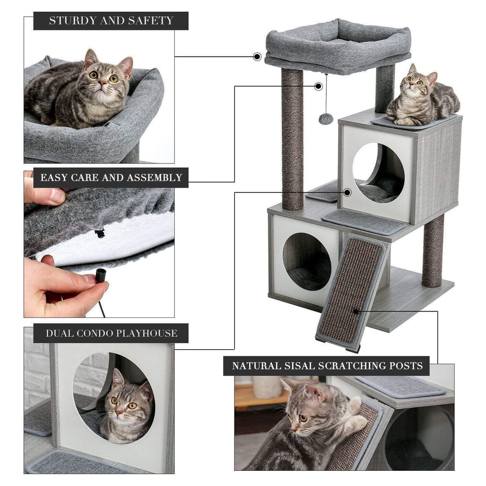 Cat Tree Palace - Cat Scratching Posts USA Cat Scratching Post Specialists | Cat Scratcher Trees & Poles 35" Cat Scratching Post / Tree / Pole - Grey Wood Buy 35" Cat Scratching Post / Tree / Pole - Grey Wood │ Cat Tree Palace