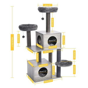 Cat Tree Palace - Cat Scratching Posts USA Cat Scratching Post Specialists | Cat Scratcher Trees & Poles 51.1" Cat Scratching Post / Tree / Pole - Grey Wood Buy 51.1" Cat Scratching Post / Tree / Pole - Grey │ Cat Tree Palace