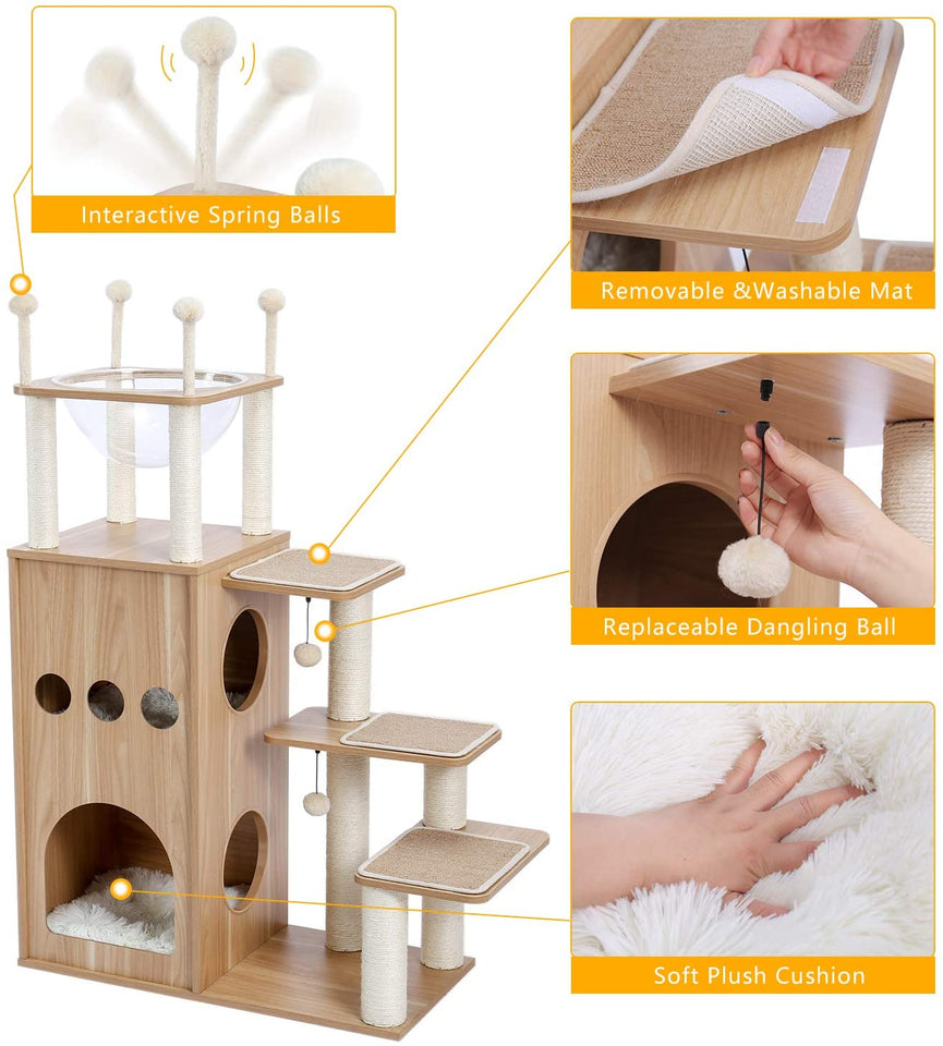 Cat Tree Palace - Cat Scratching Posts USA Cat Scratching Post Specialists | Cat Scratcher Trees & Poles 51.2" Deluxe Cat Scratching Post / Tree / Pole - Wood Buy 51.2" Deluxe Cat Scratching Post / Tree / Pole - Wood │Cat Tree Palace