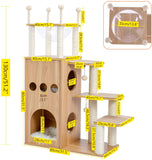 Cat Tree Palace - Cat Scratching Posts USA Cat Scratching Post Specialists | Cat Scratcher Trees & Poles 51.2" Deluxe Cat Scratching Post / Tree / Pole - Wood Buy 51.2" Deluxe Cat Scratching Post / Tree / Pole - Wood │Cat Tree Palace