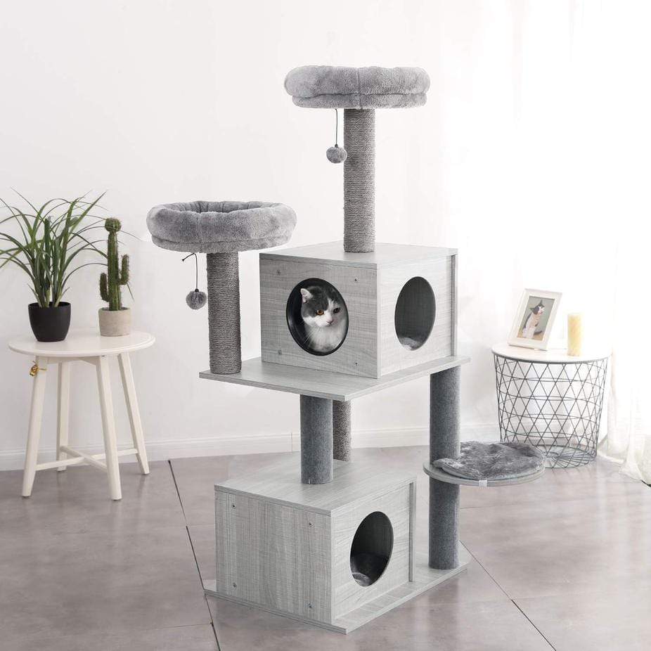 Cat Tree Palace - Cat Scratching Posts USA Cat Scratching Post Specialists | Cat Scratcher Trees & Poles 55.5" Cat Scratching Post / Tree / Pole - Grey Wood Buy 55.5" Cat Scratching Post / Tree / Pole - Grey Wood │ Cat Tree Palace