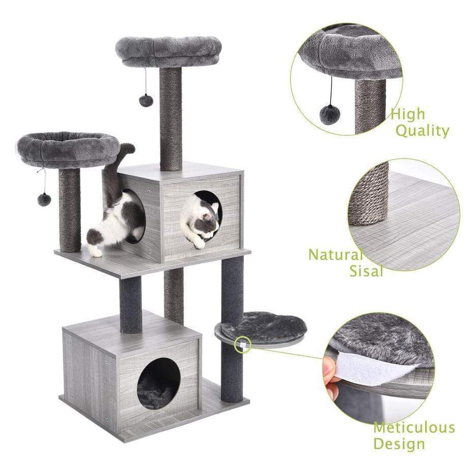 Cat Tree Palace - Cat Scratching Posts USA Cat Scratching Post Specialists | Cat Scratcher Trees & Poles 55.5" Cat Scratching Post / Tree / Pole - Grey Wood Buy 55.5" Cat Scratching Post / Tree / Pole - Grey Wood │ Cat Tree Palace