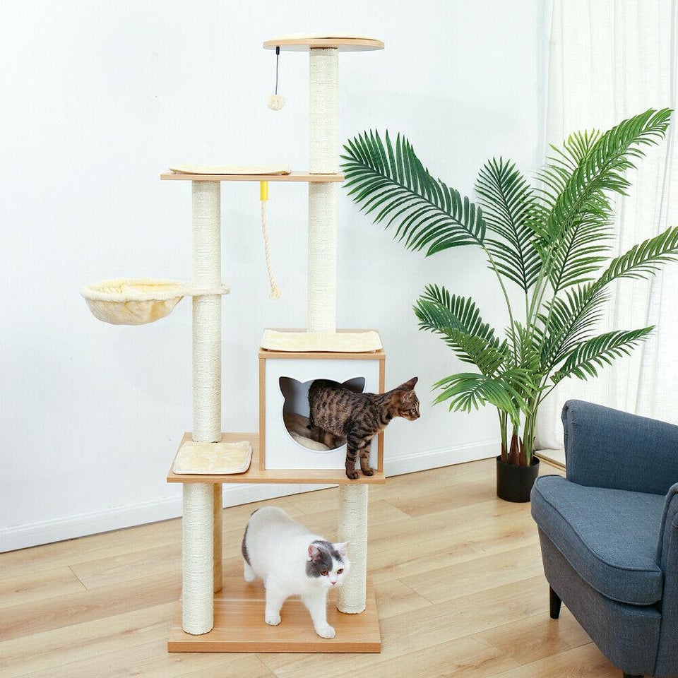 Cat Tree Palace - Cat Scratching Posts USA Cat Scratching Post Specialists | Cat Scratcher Trees & Poles 65.6" Multi Level Cat Scratching Post / Tree / Pole - Wood Buy 65.6" Multi Level Cat Scratching Post / Tree / Pole - Wood │Cat Tree Palace