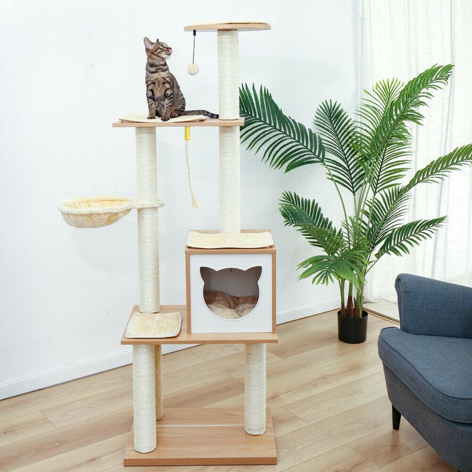 Cat Tree Palace - Cat Scratching Posts USA Cat Scratching Post Specialists | Cat Scratcher Trees & Poles 65.6" Multi Level Cat Scratching Post / Tree / Pole - Wood Buy 65.6" Multi Level Cat Scratching Post / Tree / Pole - Wood │Cat Tree Palace