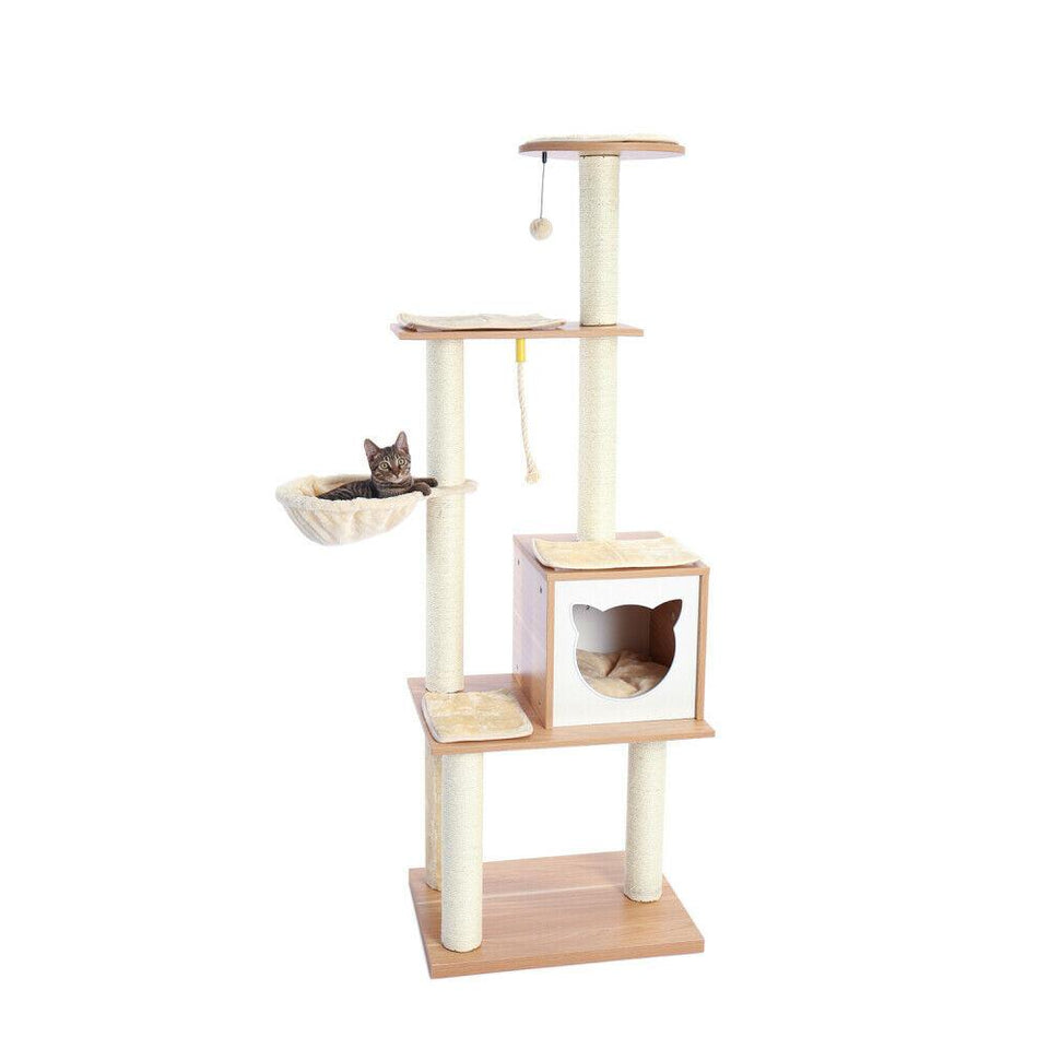 Cat Tree Palace - Cat Scratching Posts USA Cat Scratching Post Specialists | Cat Scratcher Trees & Poles 65.6" Multi Level Cat Scratching Post / Tree / Pole - Wood Buy 65.6" Multi Level Cat Scratching Post / Tree / Pole - Wood │Cat Tree Palace