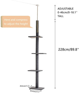 Cat Tree Palace - Cat Scratching Posts USA Cat Scratching Post Specialists | Cat Scratcher Trees & Poles 89.8" Floor To Ceiling Cat Scratching Post / Tree / Pole - Grey Buy 89.8" Floor To Ceiling Cat Scratching Post - Grey │Cat Tree Palace