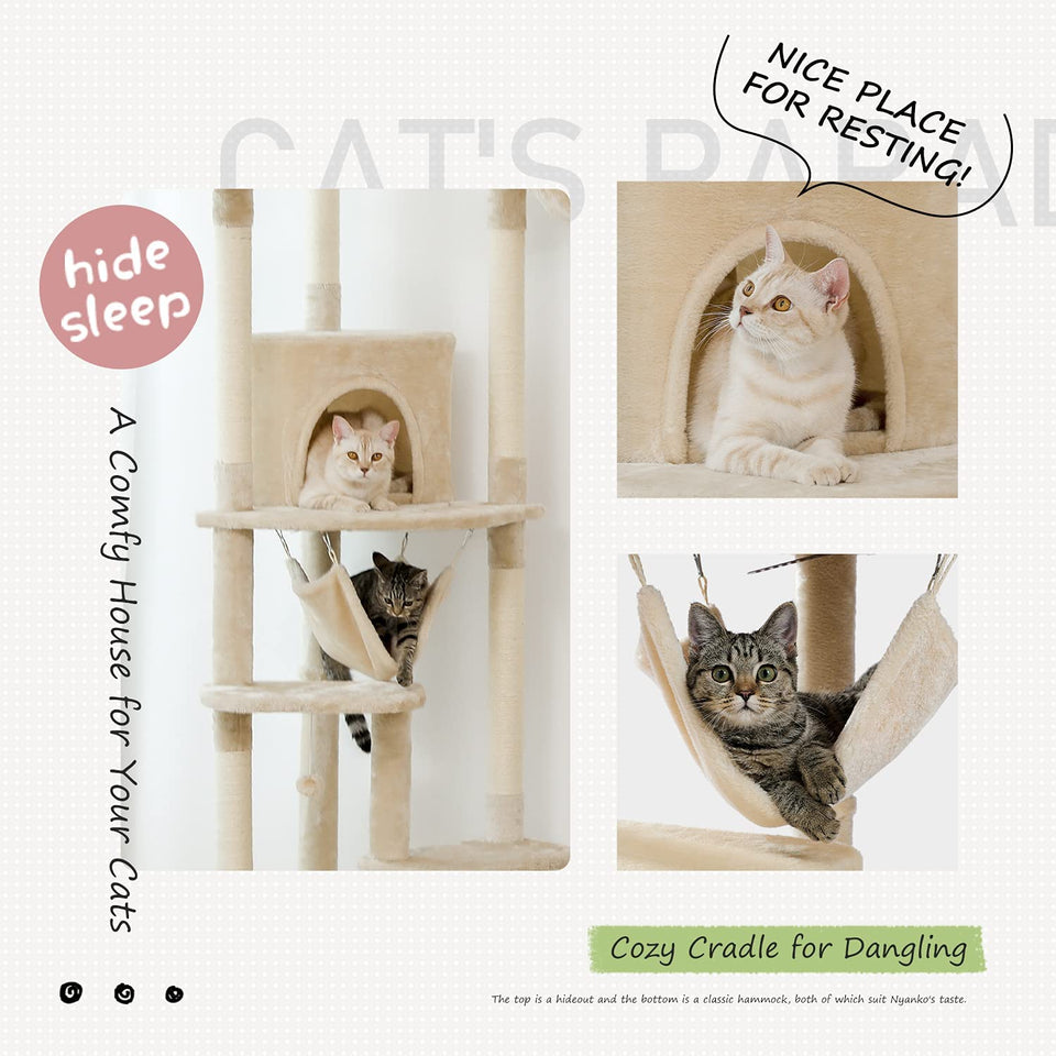 Cat Tree Palace - Cat Scratching Posts USA Cat Scratching Post Specialists | Cat Scratcher Trees & Poles 92.9"-101.6" Cat Scratching Post / Tree / Pole - Beige Buy 92.9"-101.6" Cat Scratching Post / Tree / Pole - Beige │Cat Tree Palace