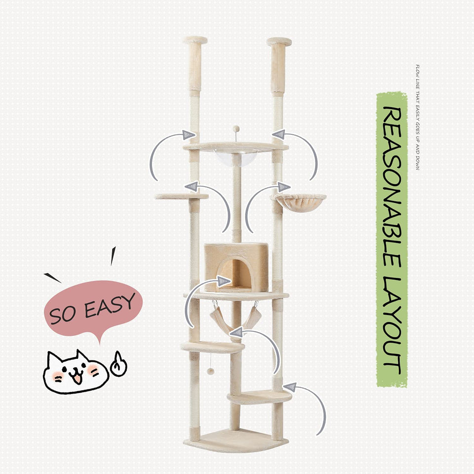Cat Tree Palace - Cat Scratching Posts USA Cat Scratching Post Specialists | Cat Scratcher Trees & Poles 92.9"-101.6" Cat Scratching Post / Tree / Pole - Beige Buy 92.9"-101.6" Cat Scratching Post / Tree / Pole - Beige │Cat Tree Palace