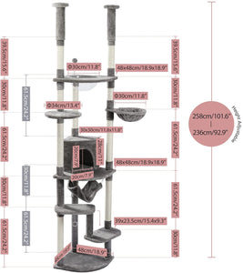 Cat Tree Palace - Cat Scratching Posts USA Cat Scratching Post Specialists | Cat Scratcher Trees & Poles 92.9"-101.6" Cat Scratching Post / Tree / Pole - Grey Buy 92.9"-101.6" Cat Scratching Post / Tree / Pole - Grey │Cat Tree Palace