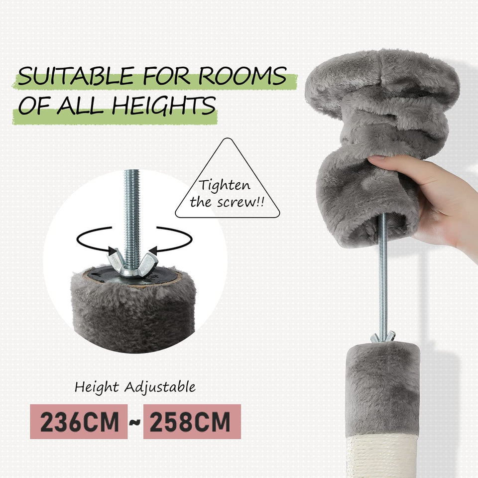 Cat Tree Palace - Cat Scratching Posts USA Cat Scratching Post Specialists | Cat Scratcher Trees & Poles 92.9"-101.6" Cat Scratching Post / Tree / Pole - Grey Buy 92.9"-101.6" Cat Scratching Post / Tree / Pole - Grey │Cat Tree Palace